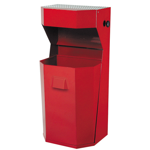 50 literes fém hulladékgyűjtő - piros