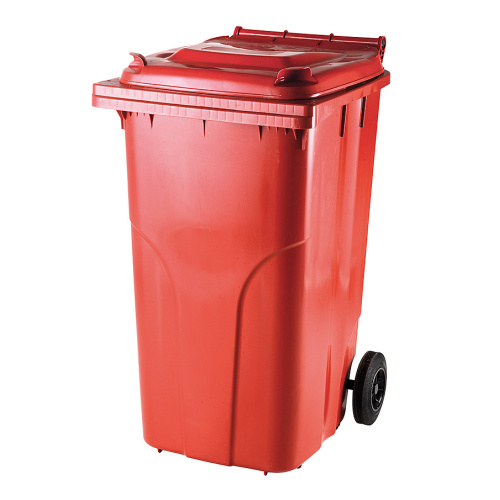 240 literes műanyag hulladéktároló-piros