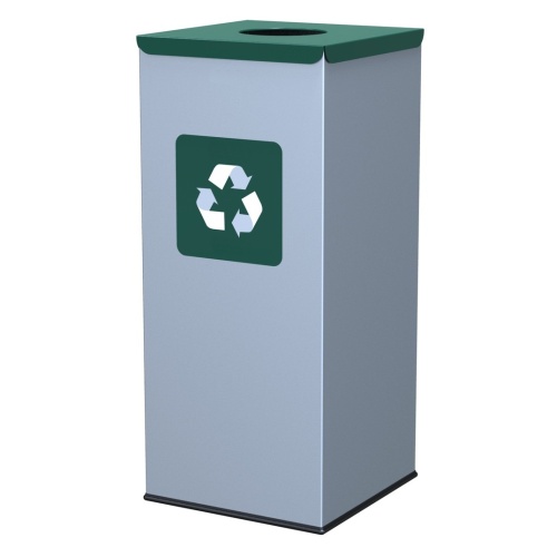 Négyzetes hulladéktároló-zöld fedéllel