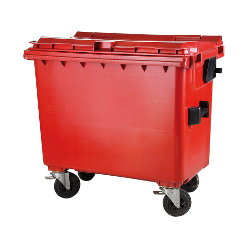 660 literes műanyag konténer - piros