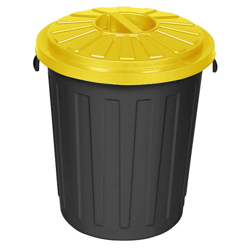 Műanyag hulladéktároló sárga fedéllel 50 l