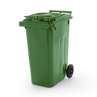 180 l műanyag hulladéktároló-zöld
